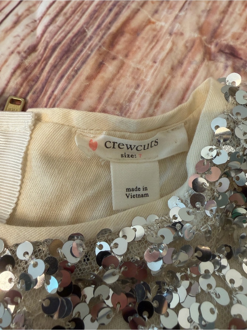 J.Crew Crewcuts girls' sequin puff-sleeve dress size 7 - Picture 3 of 8